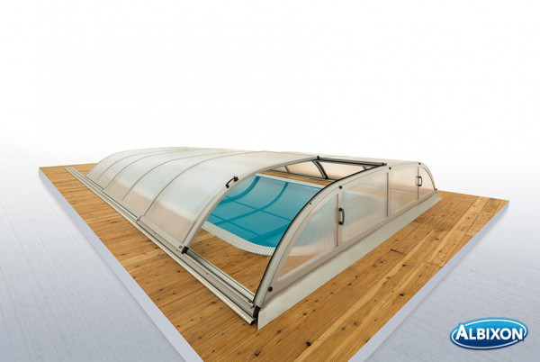 Albixon Schwimmbadüberdachung Poolüberdachung Dallas A PK 8 mm Silber Elox